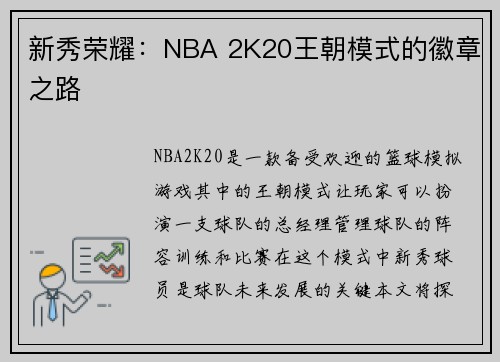 新秀荣耀：NBA 2K20王朝模式的徽章之路